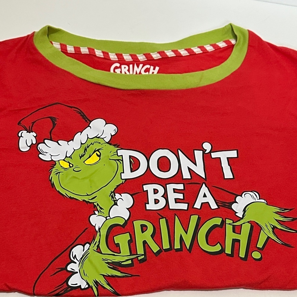 Dr. Seuss Grinch Red and Green Kids Pajama Set large 12/14 - Picture 2 of 8